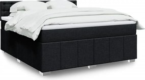 vidaXL Κρεβάτι Boxspring με Στρώμα Μαύρο 180x200 εκ. Υφασμάτινο