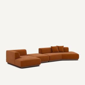 Γωνιακός καναπές αριστερός από λινό βελούδο, JACOPO