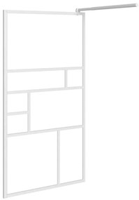 Διαχωριστικό Ντουζιέρας Λευκό 100 x 195 εκ. από Γυαλί ESG - Λευκό