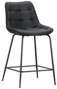 Σκαμπό Μπάρ Ermina Black Ύφασμα 49x49x62-94εκ Το προϊόν πωλείται ως σετ 4 τεμαχιων