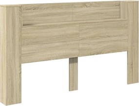 vidaXL Κεφαλάρι Ντουλάπι με LED με ράφι Σονόμα 180 x 16,5 x 103,5 cm
