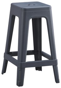 POLYPROPYLENE STOOL SQUARE ZEB  GREY 35x35x65Hcm.