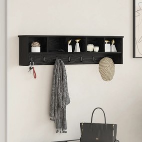 vidaXL Τοίχου Κρεμάστρα Μαύρη δρυς 100 x 16 x 26 εκ Επεξεργασμένο ξύλο