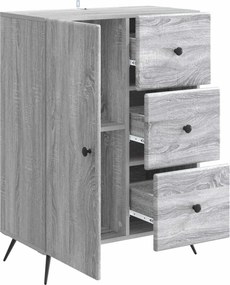 vidaXL Πλαϊνό γραφείο Γκρι Sonoma 66 x 34,5 x 90 εκ Επεξεργασμένο Ξύλο