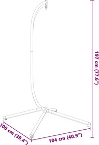 vidaXL Κρεμαστή Βάση Καρέκλας Αυγού χωρίς Καλάθι από Ανθρακί Ατσάλι