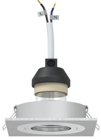 vidaXL Ανασυρμένα Σποτ 6 τεμ Τετράγωνα GU10 Ασημί 91x91 χιλ.
