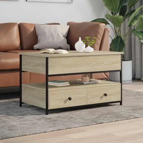 vidaXL Τραπεζάκι Σαλονιού Sonoma Δρυς 85x50x50 εκ. Επ. Ξύλο & Μέταλλο