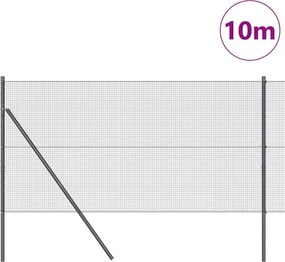 vidaXL Συρματόπλεγμα Σταθερού Εδάφους 10 x 1,2 μ Γκρι Δίχτυ