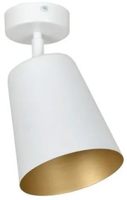 Σποτ Φωτιστικό Οροφής 1xE27 Ατσάλι PRISM Made in Poland Emibig-407/1-Λευκό-Χρυσό 407/1
