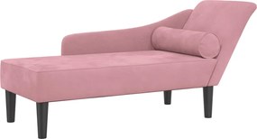 vidaXL Ανάκλιντρο Ροζ Υφασμάτινο με Βελούδινο
