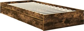 vidaXL Κρεβάτι Αποθήκης Καπνιστό Δρύς 90 x 190 cm Επεξεργασμένο Ξύλο