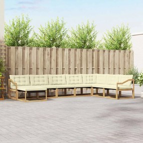 vidaXL Σειρά Καναπέ Εξωτερικού με μαξιλάρι 8 pcs Λευκό και Κρεμ