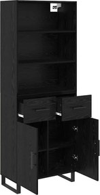 vidaXL Highboard 2 pcs Μαύρη Οξυά 69,5 x 34 x 180 εκ.