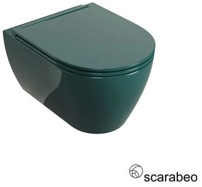 Scarabeo Glam Λεκάνη Κρεμαστή Rimless με σύστημα πλύσης Twist &amp; κάλυμμα αποσπώμενο Slim Soft Close Musk Glossy