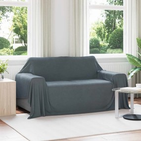 vidaXL Κουβέρτα Σκούρο Γκρι 280 x 210 εκ. Μαλλί