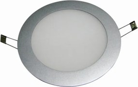 Led panel slim πλαστικό χωνευτό 14W ασημί στρογγυλό 3000k θερμό φως 230V 950lm