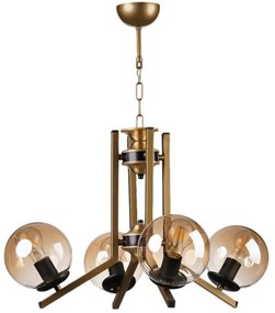 Φωτιστικό Οροφής 534LUN5845 60x75cm 4xE27 40W Gold-Honey Opviq