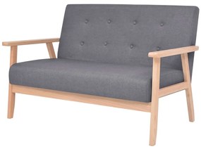 vidaXL Σετ Σαλονιού 2 τεμ. Σκούρο Γκρι Υφασμάτινο