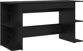 vidaXL Γραφείο με ράφι Μαύρη δρυς 140 x 50 x 75 εκ. Επεξεργασμένο ξύλο