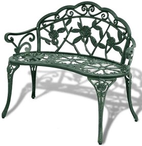 vidaXL Παγκάκι Κήπου 100 εκ. Πράσινο από Χυτό Αλουμίνιο