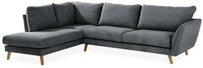 Γωνιακός Καναπές Scandinavian Choice P117, Δρυς, Σκούρο γκρι, 297x200x80cm, 117 kg, Πόδια: Ξύλο | Epipla1.gr