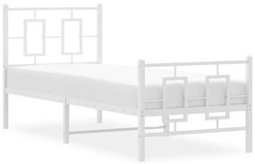 Πλαίσιο Κρεβατιού με Κεφαλάρι/Ποδαρικό Λευκό 80x200 εκ. Μέταλλο - Λευκό