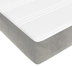 Στρώμα με Pocket Springs Ανοιχτό Γκρι 160x210x20 εκ. Βελούδινο - Γκρι