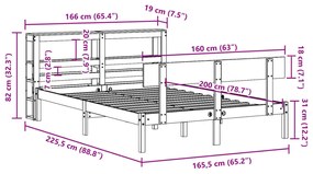 ΣΚΕΛΕΤΟΣ ΚΡΕΒΑΤΙΟΥ ΧΩΡΙΣ ΣΤΡΩΜΑ 160X200 ΕΚ ΜΑΣΙΦ ΞΥΛΟ ΠΕΥΚΟΥ 3305804