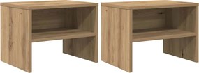 vidaXL Κομοδίνο 2 pcs artisan δρυς 40 x 40 x 30 cm Επεξεργασμένο ξύλο