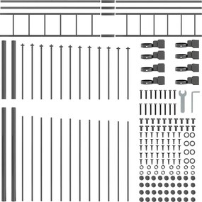 vidaXL Φράχτης Κήπου 4 pcs Γκρι 170 x 225 cm