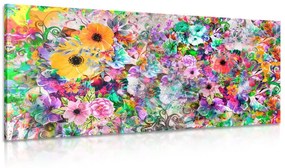 Εικόνα με έντονα χρώματα λουλουδιών - 120x60