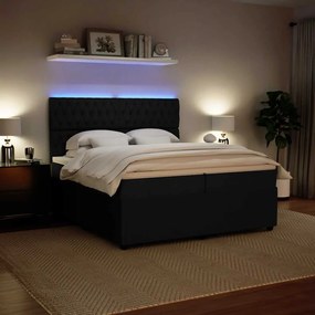 vidaXL Κρεβάτι Boxspring με Στρώμα Μαύρο 200x200 εκ. Βελούδινο