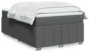 vidaXL Κρεβάτι Boxspring με Στρώμα Σκούρο Γκρι 120x190 εκ Υφασμάτινο