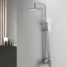 Eurorama Quadra Inox Μπαταρία Ντουζιέρας,Tηλέφωνο,Στήριγμα Τηλεφώνου+Σπιράλ Εκτροπέας Eντοιχισμού 3 Eξόδων 144065-110
