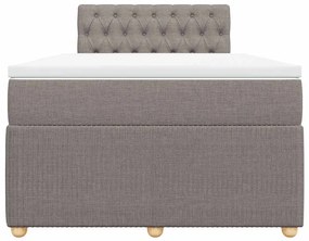 vidaXL Κρεβάτι Boxspring με Στρώμα Taupe 120x200 εκ. Υφασμάτινο