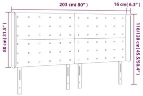 Κεφαλάρι με Πτερύγια Taupe 203x16x118/128 εκ. Υφασμάτινο - Μπεζ-Γκρι
