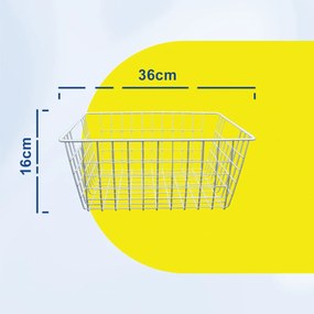 Μεταλλικό Καλάθι Αποθήκευσης 36x28x16cm Μαύρο ή Άσπρο - Άσπρο