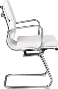 BF4800V Πολυθρόνα Γραφείου Επισκέπτη, Μέταλλο Χρώμιο, PU  Άσπρο   2τμχ