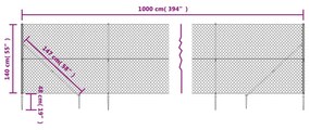 Συρματόπλεγμα Περίφραξης Ασημί 1,4 x 10 μ. με Καρφωτές Βάσεις - Ασήμι