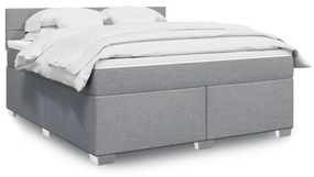 ΚΡΕΒΑΤΙ BOXSPRING ΜΕ ΣΤΡΩΜΑ ΑΝΟΙΧΤΟ ΓΚΡΙ 180X200 ΕΚ. ΥΦΑΣΜΑΤΙΝΟ 3288267