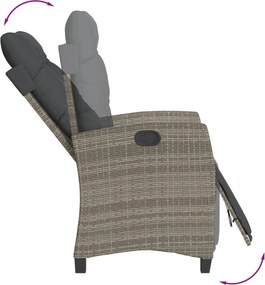 vidaXL Σετ Τραπεζαρίας Κήπου 9 τεμ. Γκρι Συνθ. Ρατάν με Μαξιλάρια