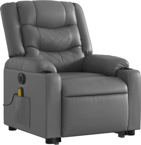 vidaXL Πολυθρόνα Μασάζ Ηλεκ Ανακλινόμενη με Ανύψωση Συνθετικό Δέρμα