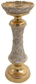 Κηροπήγιο 279-124-227 10x10x25cm White-Gold Polyresin
