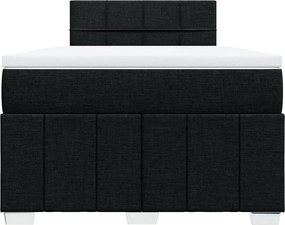 vidaXL Κρεβάτι Boxspring με Στρώμα Μαύρο 120x200 εκ. Υφασμάτινο