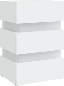 vidaXL Κομοδίνο με LED Λευκό 45 x 35 x 67 εκ. από Επεξεργασμένο Ξύλο