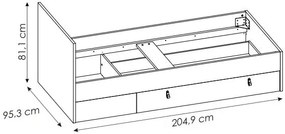 Κρεβάτι Miden 1S-120 x 200