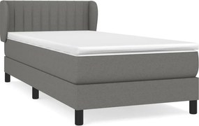 vidaXL Κρεβάτι Boxspring με Στρώμα Σκούρο Γκρι 80x200 εκ. Υφασμάτινο