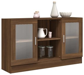 vidaXL Βιτρίνα Καφέ Δρυς 120x30,5x70 εκ. από Επεξεργασμένο Ξύλο