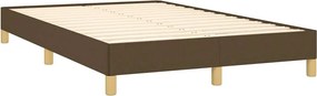 vidaXL Κρεβάτι Boxspring με Στρώμα &amp; LED Σκ.Καφέ 120x190εκ. Υφασμάτινο