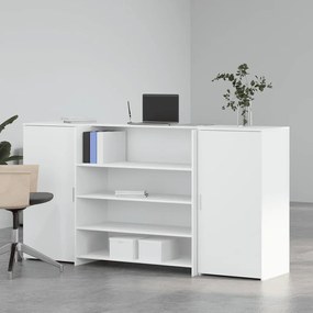vidaXL Γραφείο υποδοχής Λευκό 200x50x103,5 εκ. Επεξεργασμένο Ξύλο